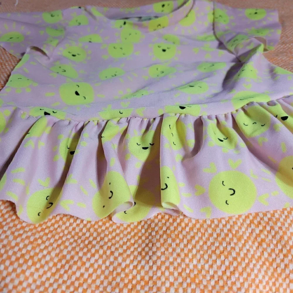 Cat & Jack Girls Swimsuit Top Pink And Yellow Sun's Size 18M